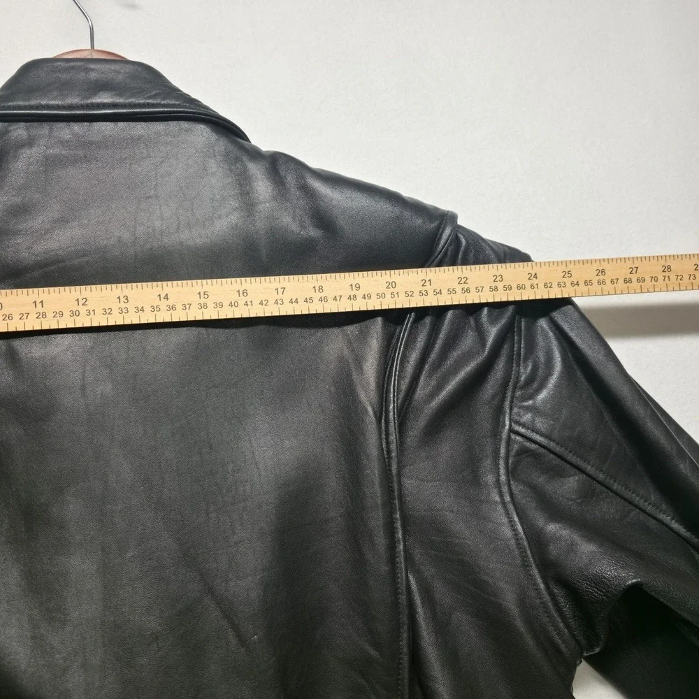 Vintage New River Men's Black Lamb Leather Bomber Jacket Size Large
